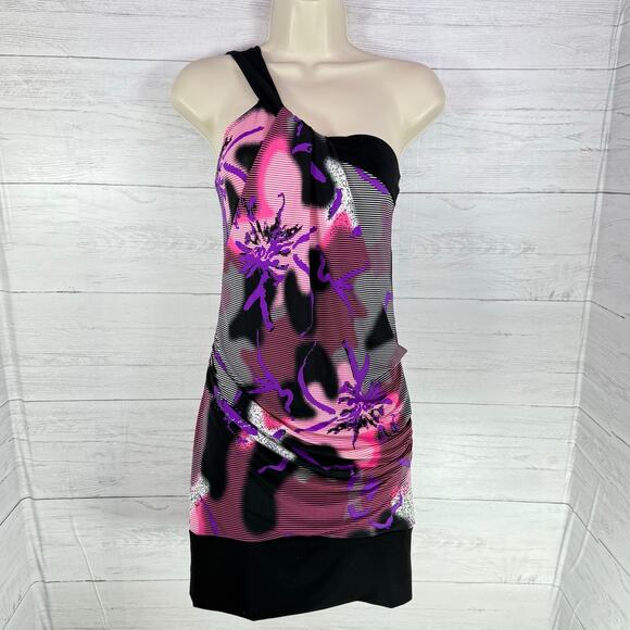VTG Deadstock Wet Seal small pink black floral Y2K babydoll whimsygoth dress - Picture 1 of 9